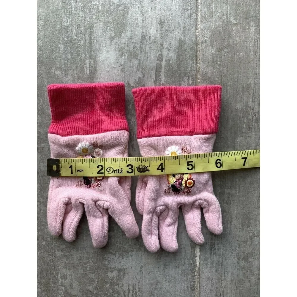 Disney Minnie Mouse Toddler Little Girls Pink Cotton Jersey Stretch Gloves 2-6 Y